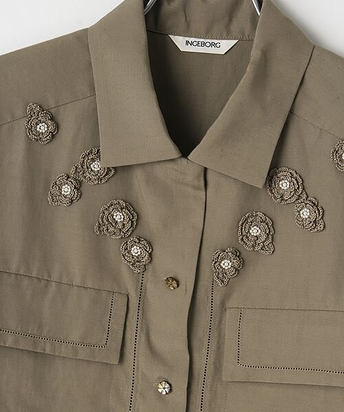 INGEBORG / インゲボルグ シャツ・ブラウス | 【OUTLET】ライトナチュラルタンブラーモチーフブラウス | 詳細2