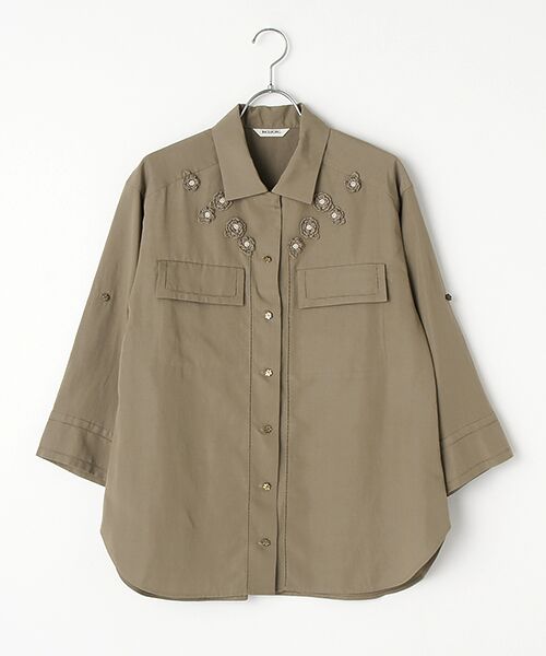 INGEBORG / インゲボルグ シャツ・ブラウス | 【OUTLET】ライトナチュラルタンブラーモチーフブラウス（ブラウン）