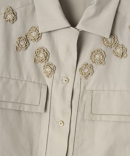 INGEBORG / インゲボルグ シャツ・ブラウス | 【OUTLET】ライトナチュラルタンブラーモチーフブラウス | 詳細8