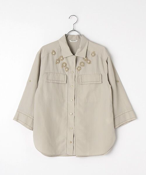 INGEBORG / インゲボルグ シャツ・ブラウス | 【OUTLET】ライトナチュラルタンブラーモチーフブラウス（ベージュ）