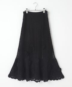 【OUTLET】フラワーモチーフ付きかぎ針スカート