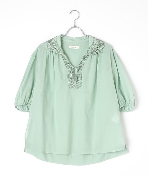 INGEBORG / インゲボルグ シャツ・ブラウス | 【OUTLET】バテンレース風刺繍ブラウス（ミント）