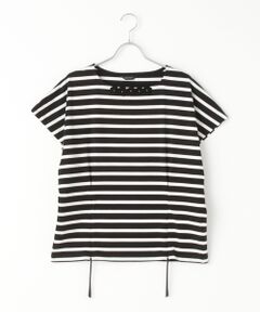 【OUTLET】ニットモチーフ付き変形スリーブカットソー