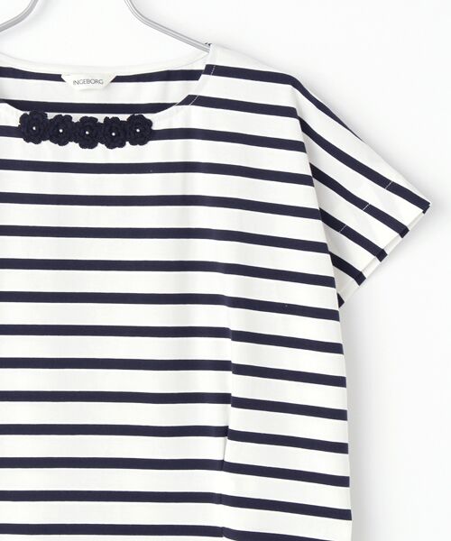 INGEBORG / インゲボルグ カットソー | 【OUTLET】ニットモチーフ付き変形スリーブカットソー | 詳細6