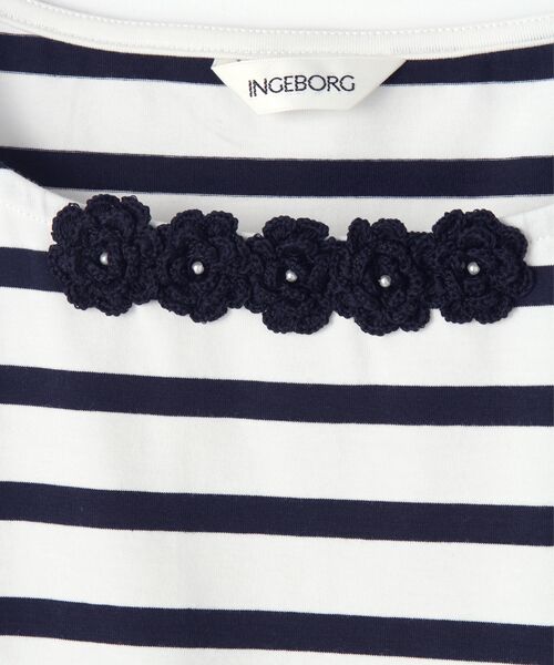 INGEBORG / インゲボルグ カットソー | 【OUTLET】ニットモチーフ付き変形スリーブカットソー | 詳細7