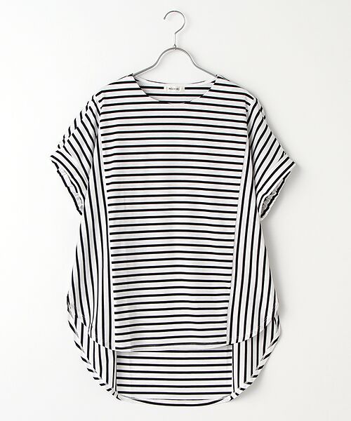 INGEBORG / インゲボルグ カットソー | 【OUTLET】ボーダースイッチングカットソー（オフ×ネイビー）