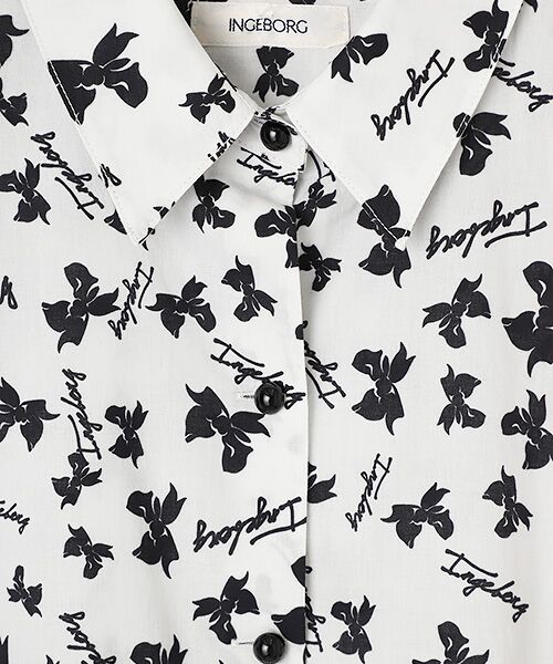 INGEBORG / インゲボルグ シャツ・ブラウス | 【OUTLET】ロゴリボンpt.シャツカラーチュニック | 詳細5