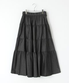 【OUTLET】カイハラライトデニムティアードスカート