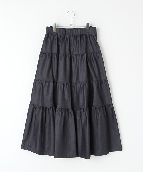 INGEBORG / インゲボルグ ロング・マキシ丈スカート | 【OUTLET】カイハラライトデニムティアードスカート（インディゴ）