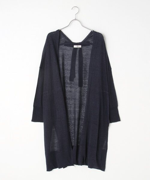 INGEBORG / インゲボルグ カーディガン・ボレロ | 【OUTLET】ドロストロングニットカーディガン（ダークネイビー）