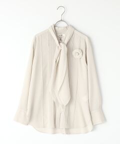 【OUTLET】ボウタイカラータックブラウス