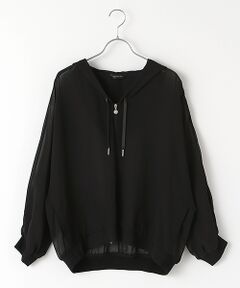 【OUTLET】シフォンフードブルゾン