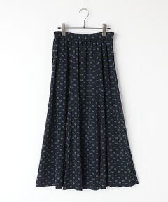 【OUTLET】小紋リボンpt.ギャザーフレアスカート