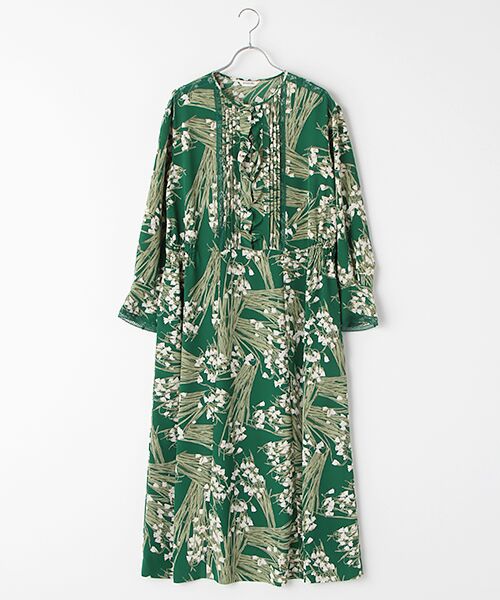 INGEBORG / インゲボルグ ロング・マキシ丈ワンピース | 【OUTLET】スノーフレークpt.ワンピース（グリーン）