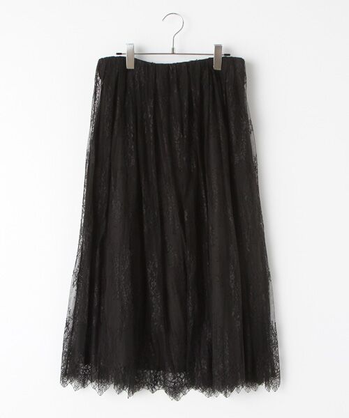 インゲボルグ INGEBORG フラワーレース スカート 11 オフホワイト ピコフリル お花 刺繍 ギャザー コットン ボトムス 041119 インゲボルグ ピンクハウス フレア ロングスカート レース フラワー