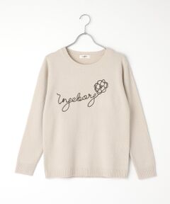 【OUTLET】ロゴクロス刺繍クルーネックセーター
