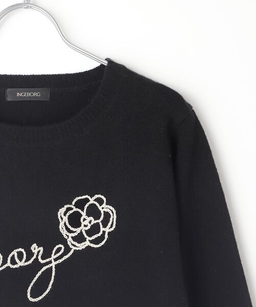 INGEBORG / インゲボルグ ニット・セーター | 【OUTLET】ロゴクロス刺繍クルーネックセーター | 詳細2