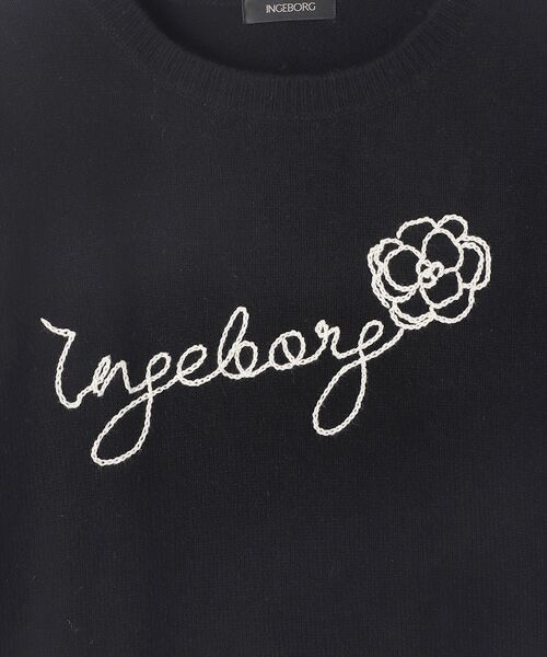 INGEBORG / インゲボルグ ニット・セーター | 【OUTLET】ロゴクロス刺繍クルーネックセーター | 詳細4