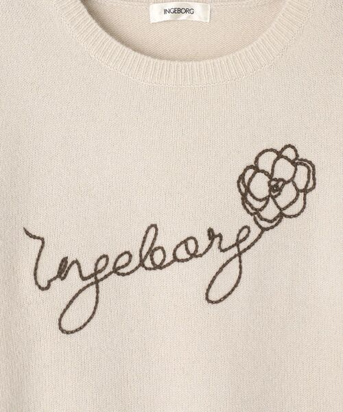 INGEBORG / インゲボルグ ニット・セーター | 【OUTLET】ロゴクロス刺繍クルーネックセーター | 詳細7