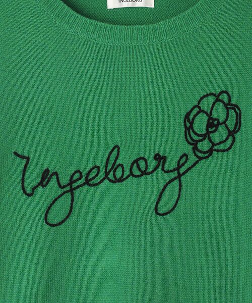 INGEBORG / インゲボルグ ニット・セーター | 【OUTLET】ロゴクロス刺繍クルーネックセーター | 詳細8