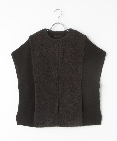 INGEBORG / インゲボルグ カーディガン・ボレロ | 【OUTLET】ボアニットポンチョ（クロ）