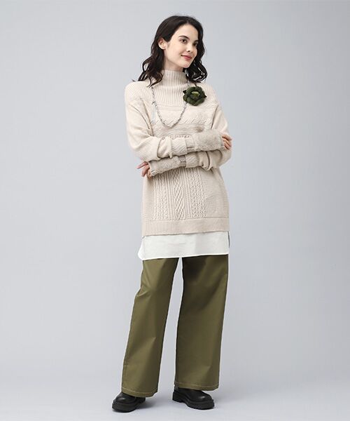 INGEBORG / インゲボルグ ニット・セーター | 【OUTLET】アラン編み風ハイネックニット | 詳細9