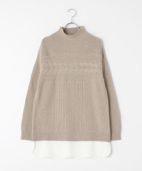 INGEBORG / インゲボルグ ニット・セーター | 【OUTLET】アラン編み風ハイネックニット（ナチュラル）