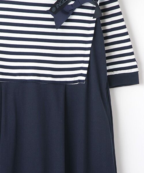 セール】 【OUTLET】ボーダードッキングワンピース （ロング