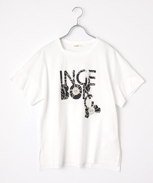 INGEBORG / インゲボルグ Tシャツ | 【OUTLET】カメリアロゴリボンワンポイントpt.カットソー（オフ）