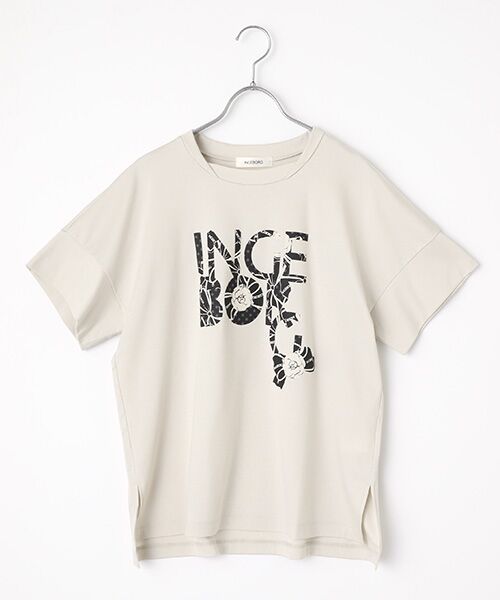 INGEBORG / インゲボルグ Tシャツ | 【OUTLET】カメリアロゴリボンワンポイントpt.カットソー（グレー）