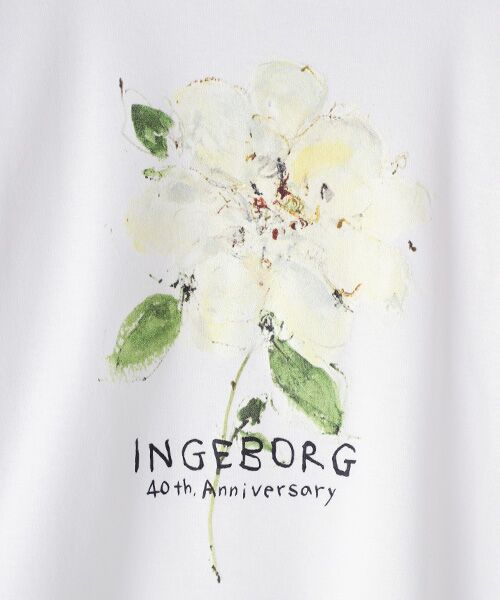 INGEBORG / インゲボルグ Tシャツ | 【INGEBORG40th限定】INGEBORG×中川 清美　くちなしプリントTシャツ | 詳細5