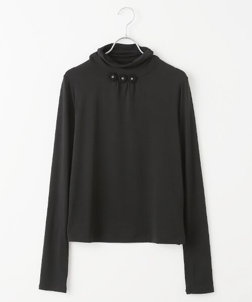 INGEBORG / インゲボルグ カットソー | 【OUTLET】ベア天竺ハイネックカットソー（クロ）