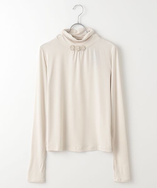 INGEBORG / インゲボルグ カットソー | 【OUTLET】ベア天竺ハイネックカットソー（ライトベージュ）