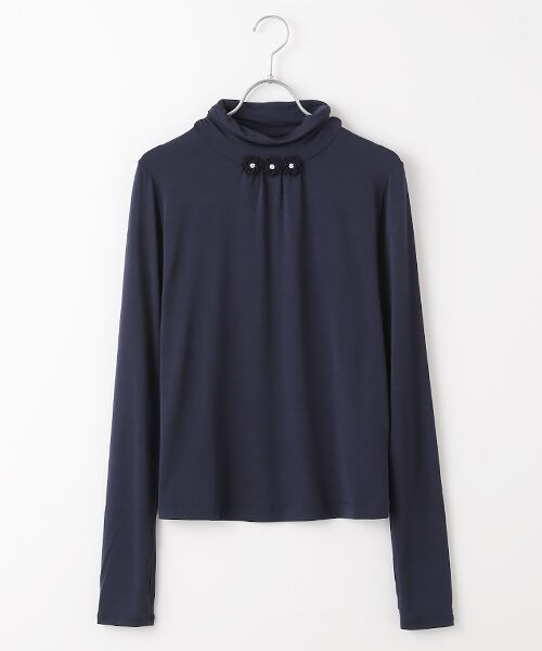 INGEBORG / インゲボルグ カットソー | 【OUTLET】ベア天竺ハイネックカットソー（ネイビー）