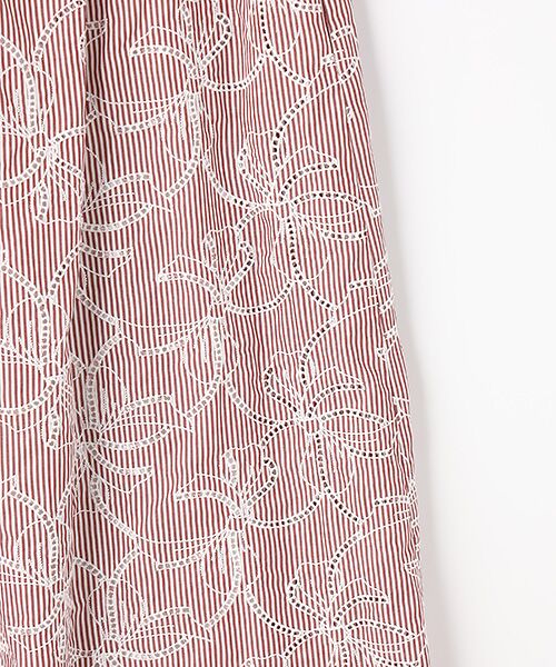 INGEBORG / インゲボルグ ロング・マキシ丈ワンピース | ●ストライプアイレットリボン刺繍ワンピース | 詳細3