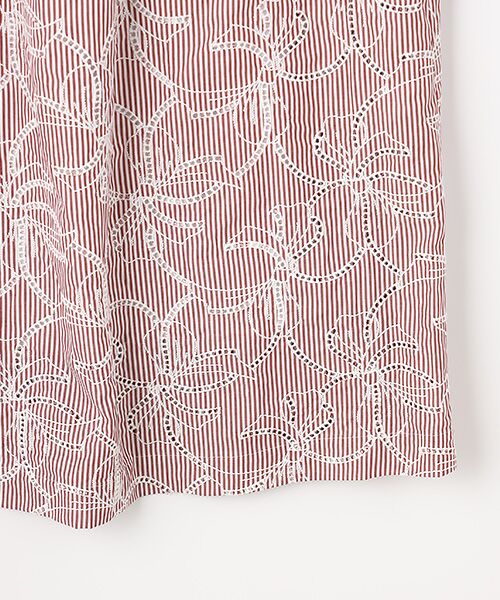 INGEBORG / インゲボルグ ロング・マキシ丈ワンピース | 【OUTLET】ストライプアイレットリボン刺繍ワンピース | 詳細4