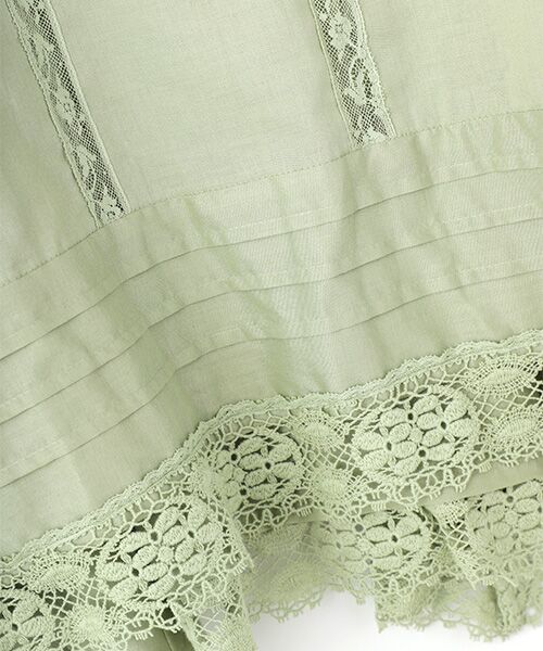 セール】 【OUTLET】レース使いローンノースリーブブラウス （シャツ