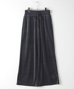 【OUTLET】カメリア刺繍入りベロアパンツ