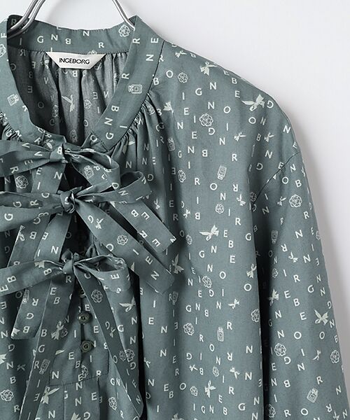 INGEBORG / インゲボルグ シャツ・ブラウス | ランダムロゴpt.リボンブラウス | 詳細5