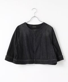 INGEBORG / インゲボルグ Gジャン・デニムジャケット | ムラ糸デニムノーカラージャケット