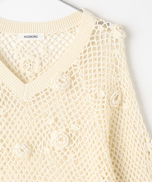 INGEBORG / インゲボルグ ニット・セーター | 【OUTLET】かぎ針Vネックセーター | 詳細3