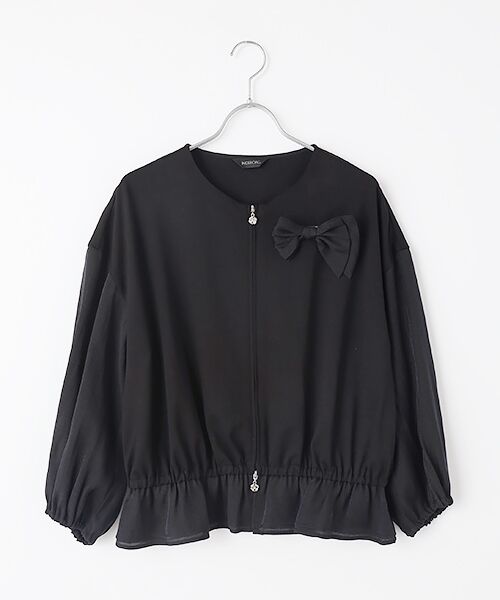 INGEBORG / インゲボルグ カーディガン・ボレロ | 【OUTLET】クルーネックカットソーカーディガン（クロ）