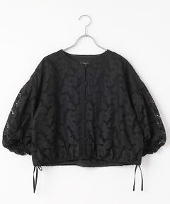 INGEBORG / インゲボルグ ノーカラージャケット | コットンレースノーカラージャケット