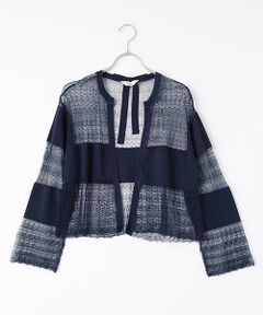 INGEBORG / インゲボルグ カーディガン・ボレロ | 【OUTLET】透かしボーダーカーディガン