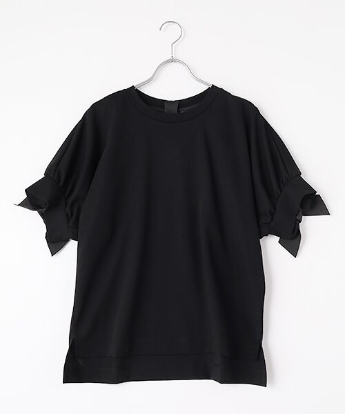 INGEBORG / インゲボルグ カットソー | 【OUTLET】リボンアクセントカットソー（クロ）