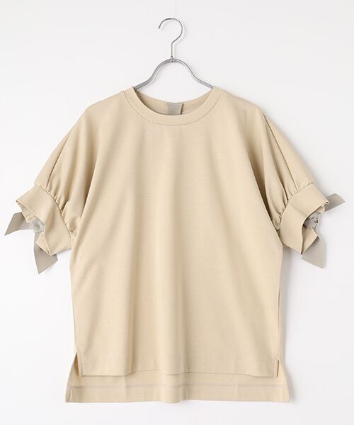 INGEBORG / インゲボルグ カットソー | 【OUTLET】リボンアクセントカットソー（ベージュ）