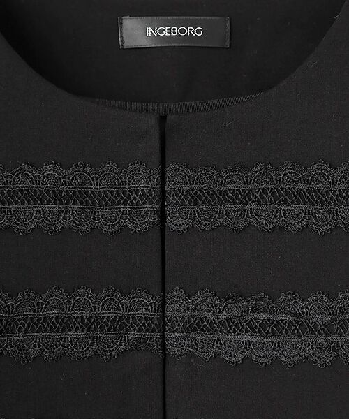 INGEBORG / インゲボルグ カーディガン・ボレロ | レース使いクルーネックカーディガン | 詳細1
