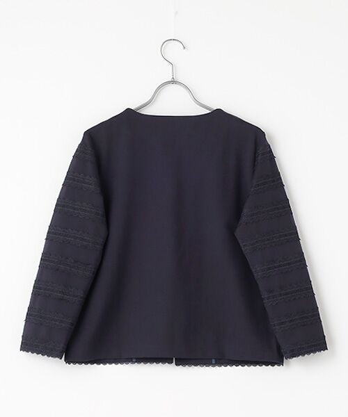 INGEBORG / インゲボルグ カーディガン・ボレロ | レース使いクルーネックカーディガン | 詳細3