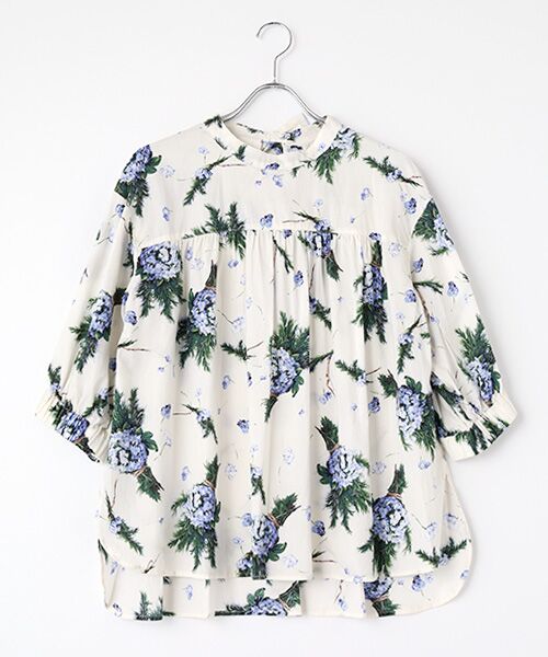 INGEBORG / インゲボルグ シャツ・ブラウス | ローズマリーとアジサイpt.ブラウス（キナリ）