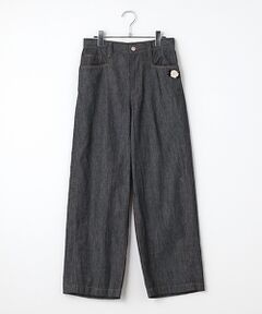 INGEBORG / インゲボルグ デニムパンツ | カメリアリボン刺繍入り5.5oデニムパンツ